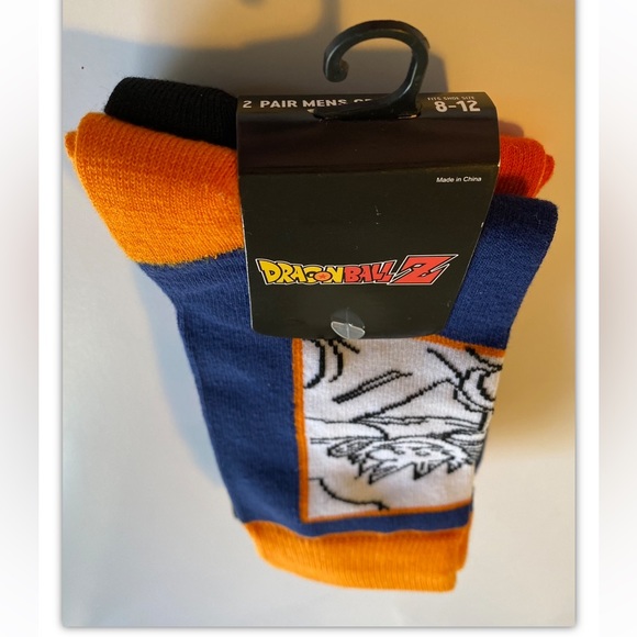 Dragonball Z Crew Socks 2 Pair Men 8-12 Blue Orange Black Goku & Gohan Anime NEW - Picture 12 of 12
